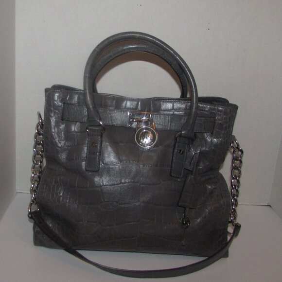 MICHAEL KORS Leather Hamilton Croc Bag - Picture 4 of 15